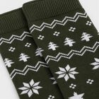 Women's Olive Green Regular Fit Printed Pack of 1 Socks, Dark Green, small