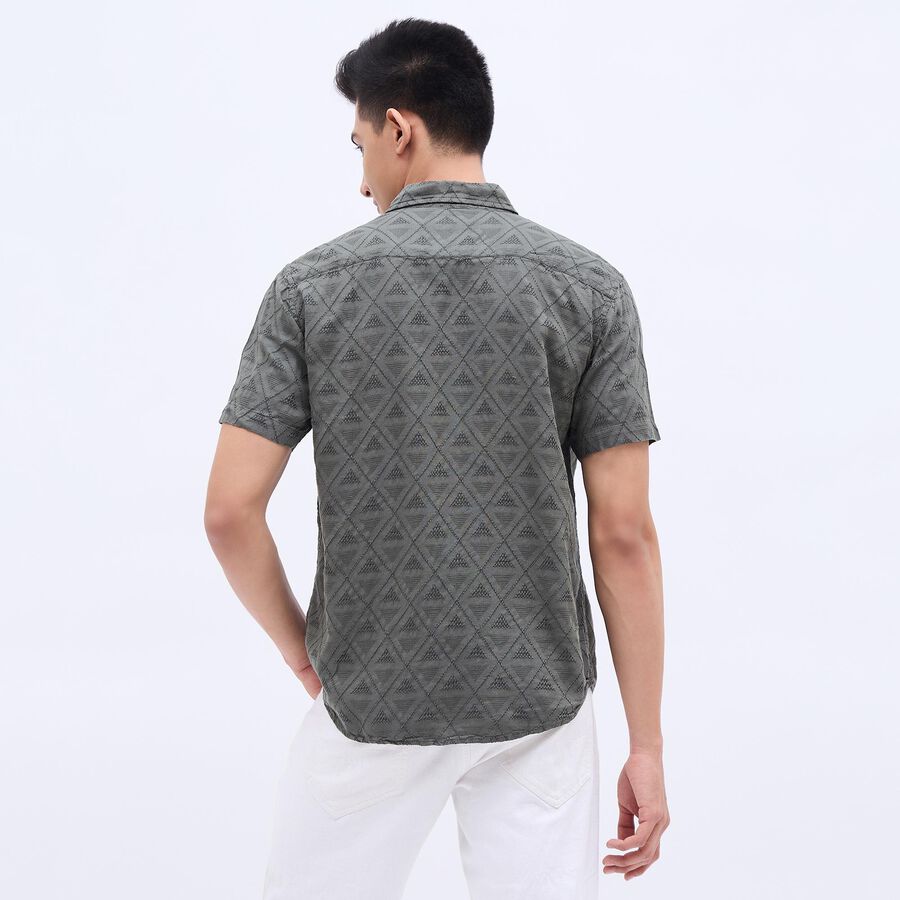 Men's Olive Green Regular Collar Casual Shirt, Olive, large image number null