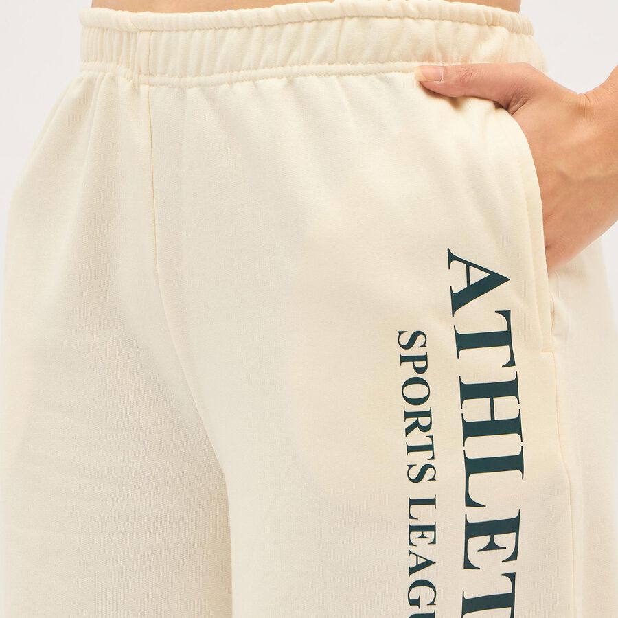 Women's Soft Cream Printed Track suit, ऑफ व्हाइट, large image number null