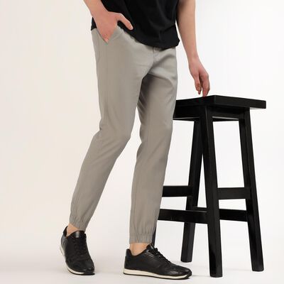 Men's Light Grey Slim Fit Jogger Trousers