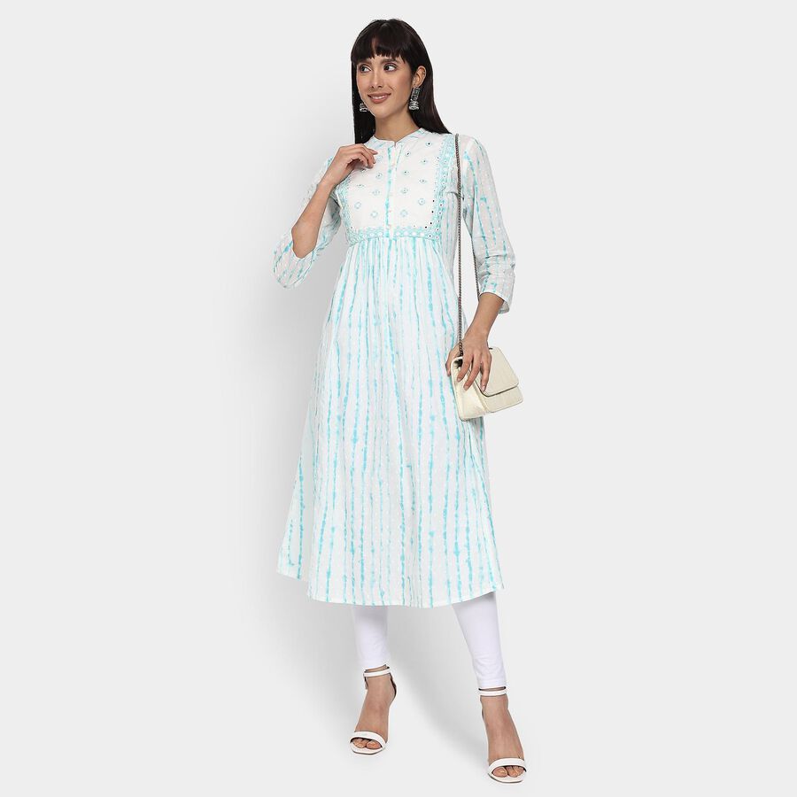 Ladies' 100% Cotton Kurta , Light Blue, large image number null