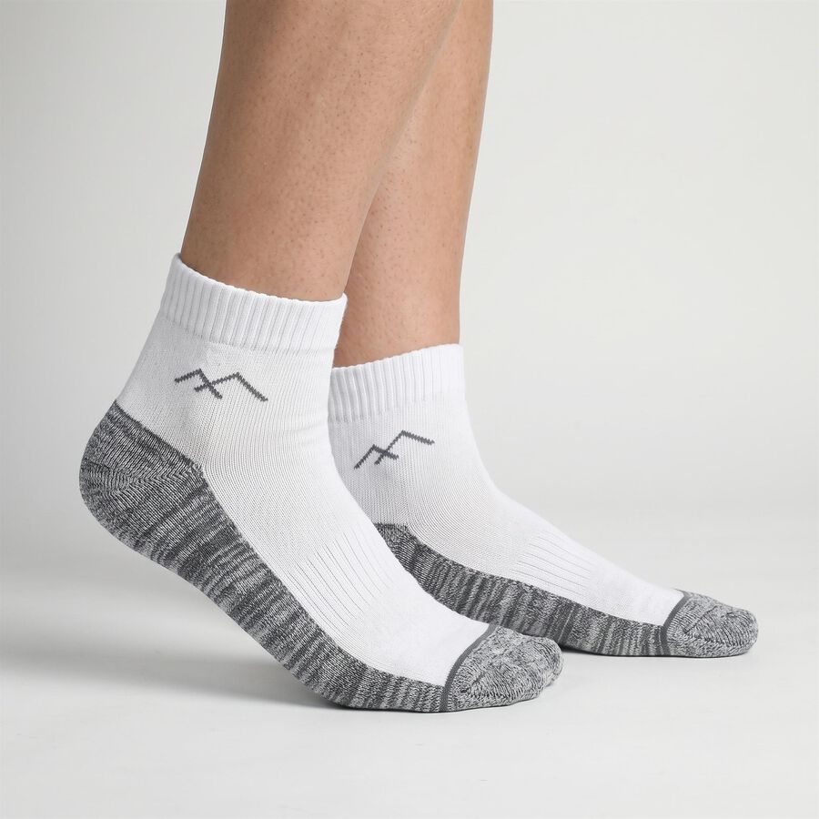 Men's Ankle Length Pack of 3 Socks ( Grey, Black, White ), Black, large