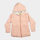 Girls' Pink Hooded Puffer Jacket, Light Pink, small