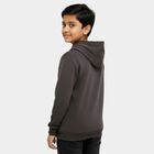 Boys Dark Grey Hooded Graphic Sweatshirt, चारकोल, small image number null