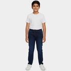 Boys Blue Regular Fit Stretchable Jeans, गहरा नीला, small