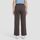 Women's Charcoal Straight Fit Side-Striped Track Pants, गहरा ग्रे, small