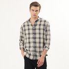 Men's Grey Cotton Classic Collar Casual Shirt, गहरा ग्रे, small