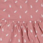 Infants' Pink Cotton Pineapple Printed Flared Frock, Light Pink, small