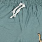Infants' Blue Regular Fit Solid Half Pant, टील ब्लू, small