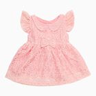 Infants' Soft Pink Floral Lace Party Frock, Light Pink, small