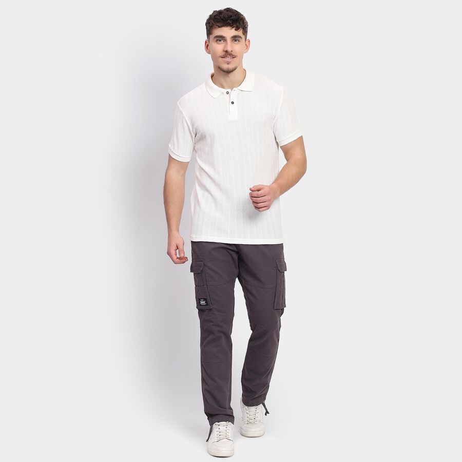 Men's Collared Half Sleeves T-Shirt , Off White, large image number null