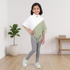 Girls' Green High Neck Colorblock Pullover, हल्का हरा, small