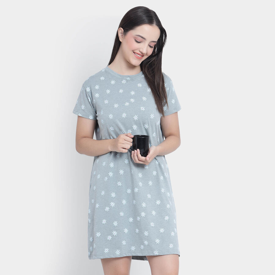 All Over Print Nighty, Light Grey, large image number null