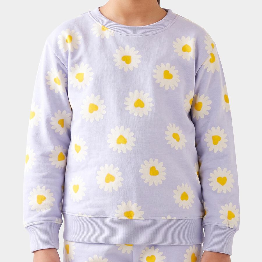 Girls Light Blue Round Neck Lounge Hipster Set, Light Blue, large