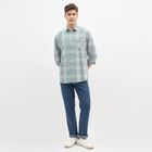 Men's Muted Olive Green Cotton Classic Collar Casual Shirt, ओलिव, small