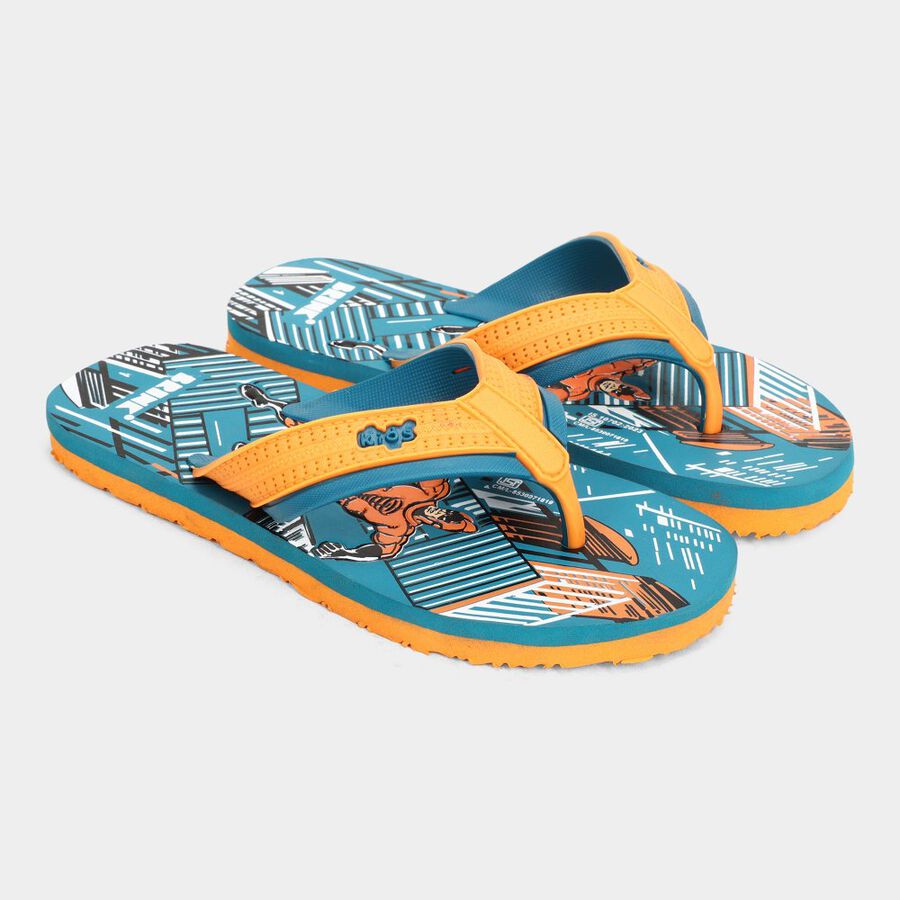 Kids' Embossed Slippers, टील ब्लू, large image number null