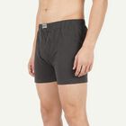 Men's Dark Grey Regular Fit Solid Trunks, गहरा ग्रे, small