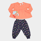 Infants Cotton Round Neck Hipster Set, Coral, small image number null
