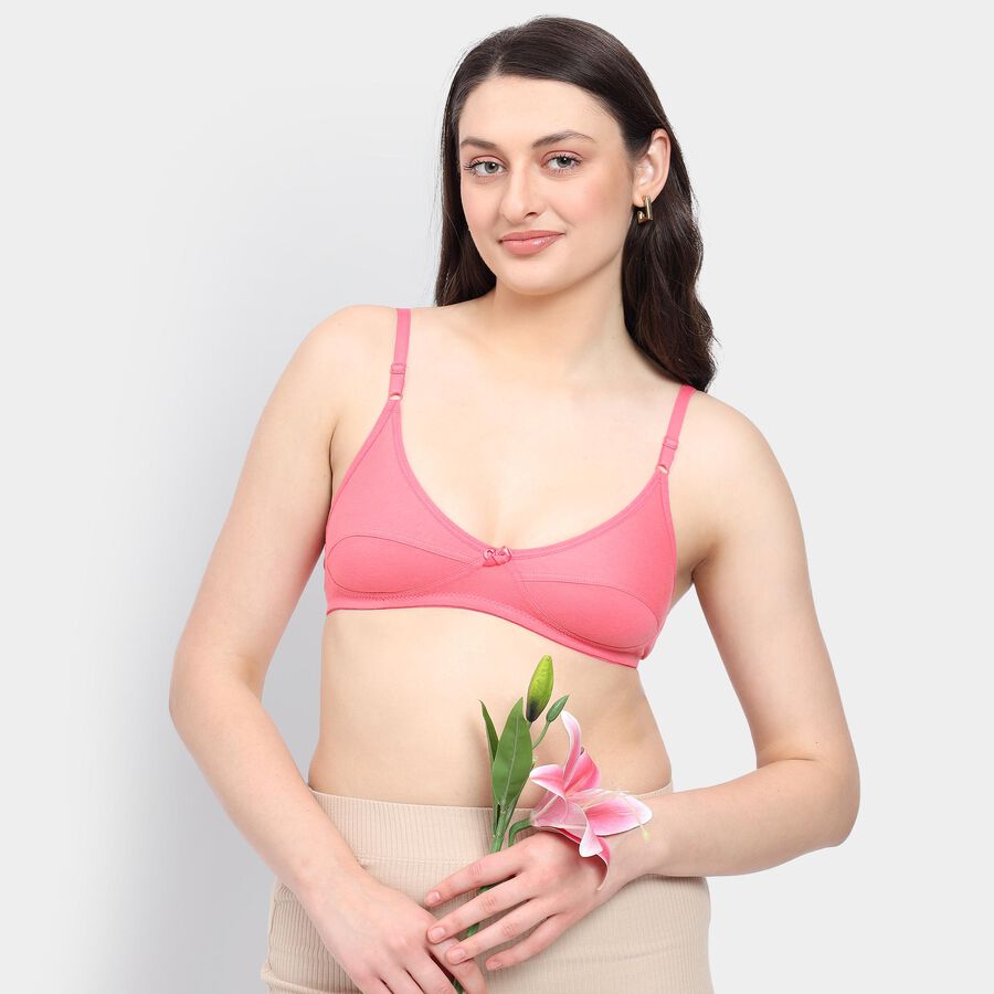 Ladies' 100% Cotton Bra , मूँगा (कोरल), large image number null