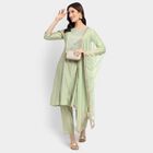 Ladies' Kurta Pyjama Set with Dupatta, Light Green, small image number null