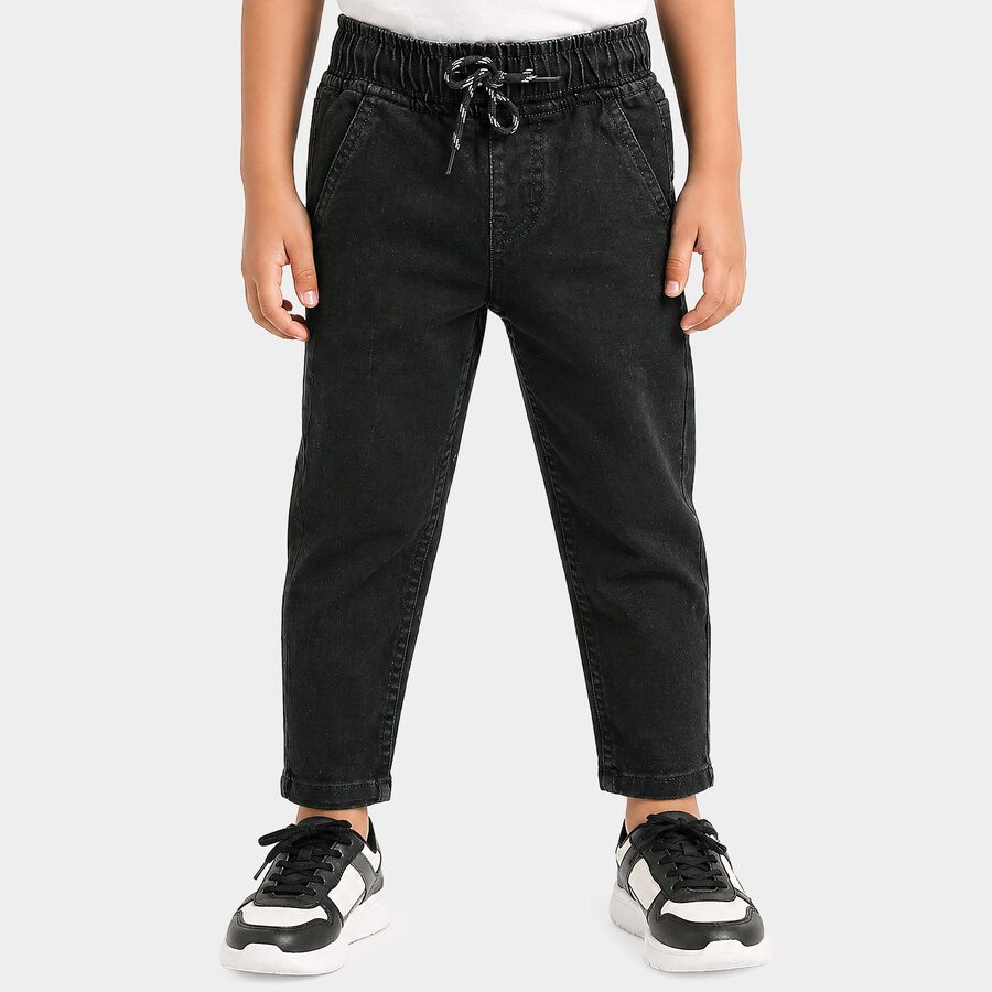 Boys Olive Straight Fit Washed Jeans, ओलिव, large