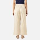 Women's Off White Regular Fit Solid Palazzos, ऑफ व्हाइट, small