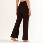 Women's Deep Chocolate Brown Flared Crossover Waist Pyjama, Brown, small image number null