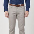 Men's Light Grey Slim Fit Casual Trousers, हल्का ग्रे, small