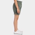 Girls' Light Green Regular Fit Ruffle Back Bloomers, Light Green, small