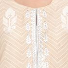 Solid Bell Sleeves Straight Kurta, Beige, small image number null