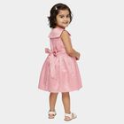 Girls' Soft Pink Floral Embellished Sleeveless Party Frock, Pink, small image number null