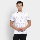 Men's 100% Cotton Collared Half Sleeves T-Shirt, White, small image number null