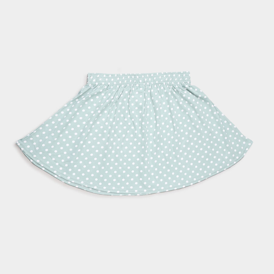 Girls Printed Pull Ups Skirt, Light Green, large image number null