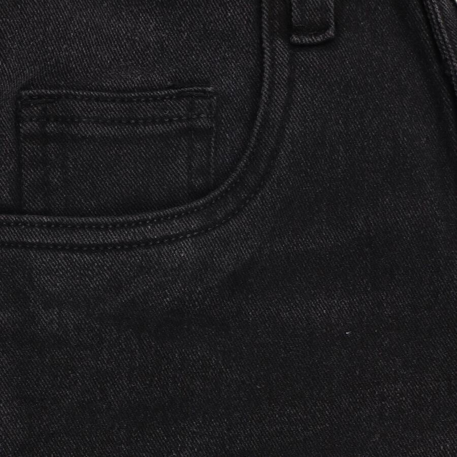Girls' Buttoned Jeans, Black, large image number null