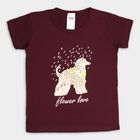 Girl's Placement Printed Regular Wine T-Shirt, Wine, small image number null