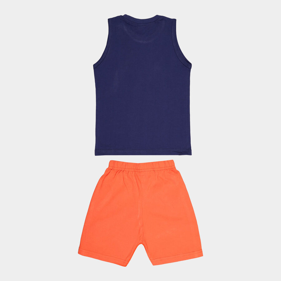 Boys Cotton Baba Suit, Navy Blue, large image number null