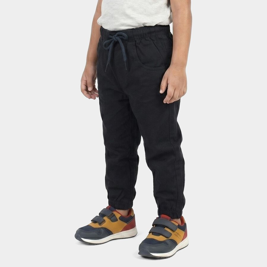 Boys' Navy Blue Regular Fit Drawstring Jogger Trousers, Navy Blue, large