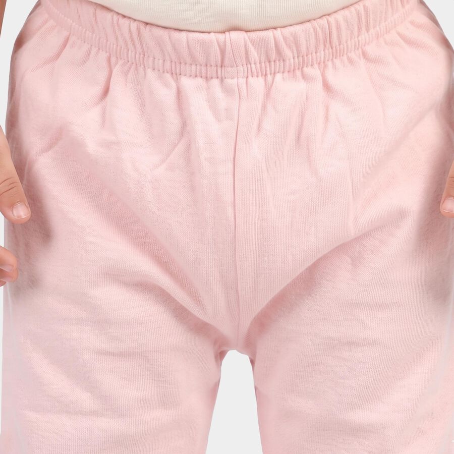 Infants Pink Jogger Floral Embroidered Pyjama, हल्का गुलाबी, large