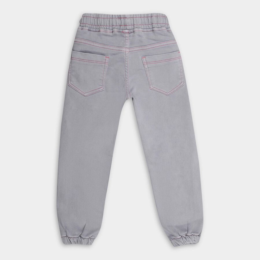 Girls' Light Grey Jogger Pull Ups Jeans, Light Grey, large image number null