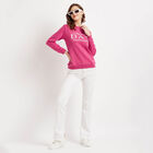 Solid Round Neck Sweatshirt, Fuchsia, small image number null