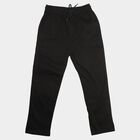 Boys' Black Straight Fit Drawstring Waist Trousers, काला, small