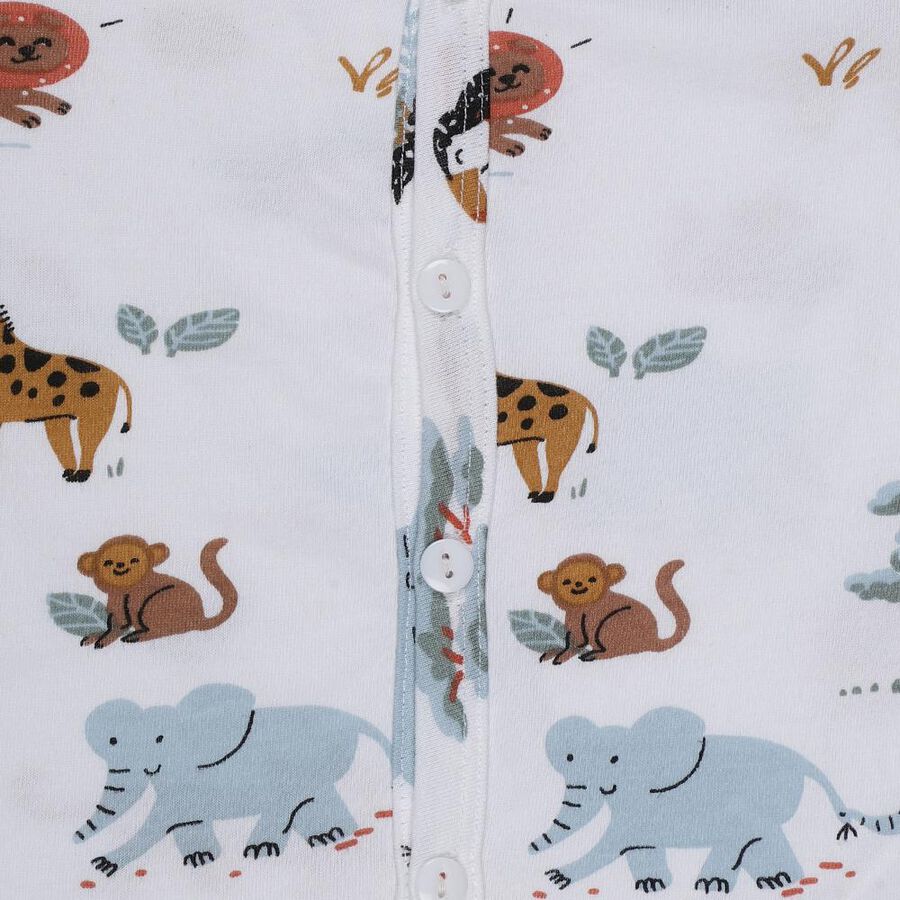 Infants White Cotton V-Neck Casual T-Shirt, White, large