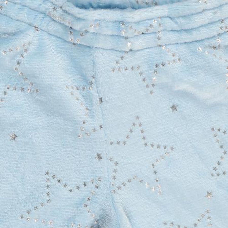 Girls Baby Blue Hooded Star Print Hipster Set, हल्का नीला, large image number null