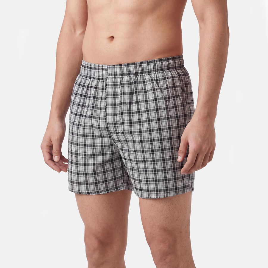 Men's Dark Grey Regular Fit Solid Boxers, Dark Grey, large