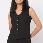 Women's Brown Solid Co-ord Set, भूरा, small