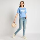 Ladies' 100% Cotton Crop  Top, Light Blue, small
