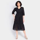 Ladies' 100% Cotton Dress, Black, small image number null