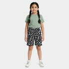 Girls' Black Regular Fit Casual Shorts, काला, small
