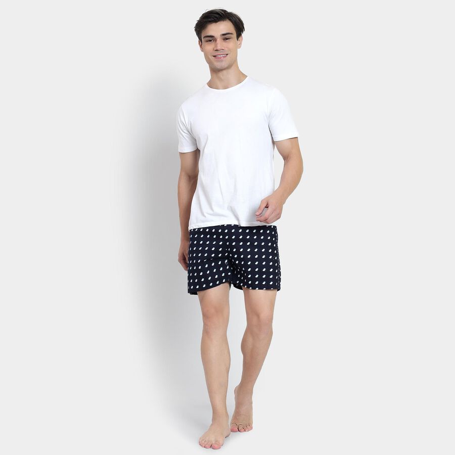 Men's 100% Cotton Boxers , Navy Blue, large