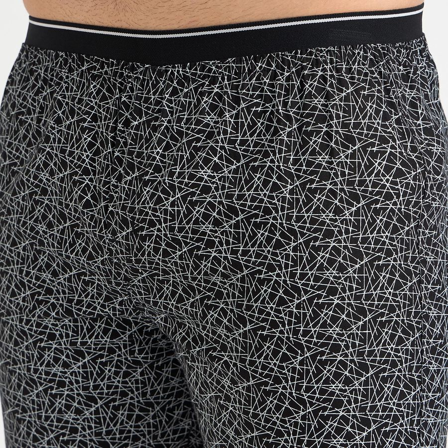 Men's 100% Cotton Boxers , काला, large